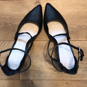 Aldo Size 39 Black Ankle Strap Heels